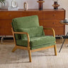 Mid-Century Modern Chenille Armchair with Lumbar Pillow - Omega Lifestyles