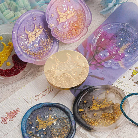 Wooden Handle Brass Seal Head Wax Seal Stamp - Omega Lifestyles