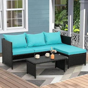 3-Piece Outdoor PE Rattan Furniture Set - Omega Lifestyles
