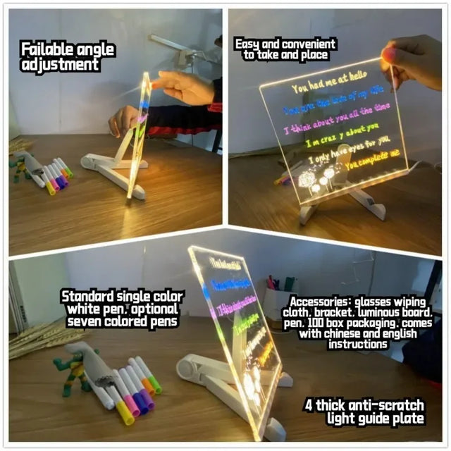 Personalized USB LED Night Light Acrylic Message Board - Omega Lifestyles