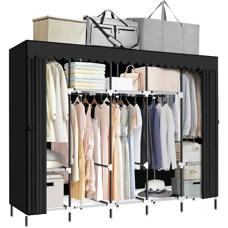 82-Inch Portable Wardrobe Closet With Shelves - Omega Lifestyles