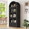 75-Inch Arched Farmhouse Wood Kitchen Pantry Cabinet