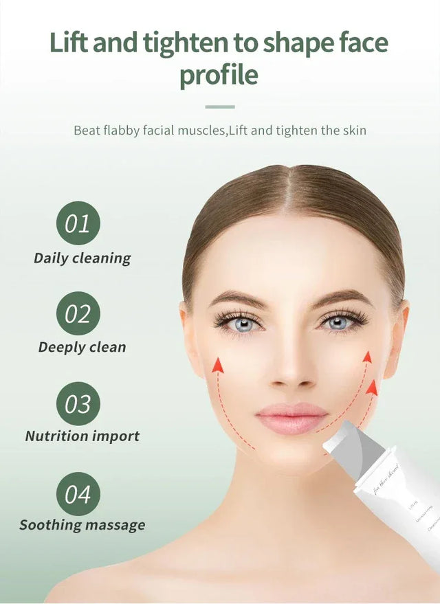 Deep Vibrate Ultrasonic Facial Skin Scrubber Cleaner - Omega Lifestyles