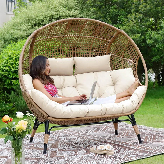 Oversized Double Egg Chair With Cushions - Omega Lifestyles