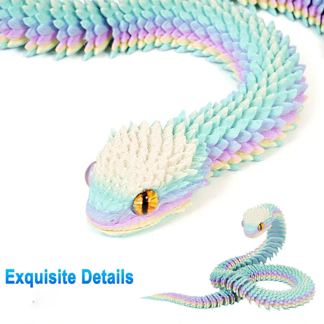 30cm Articulated 3D Printed Snake Toy Desktop Ornament - Omega Lifestyles