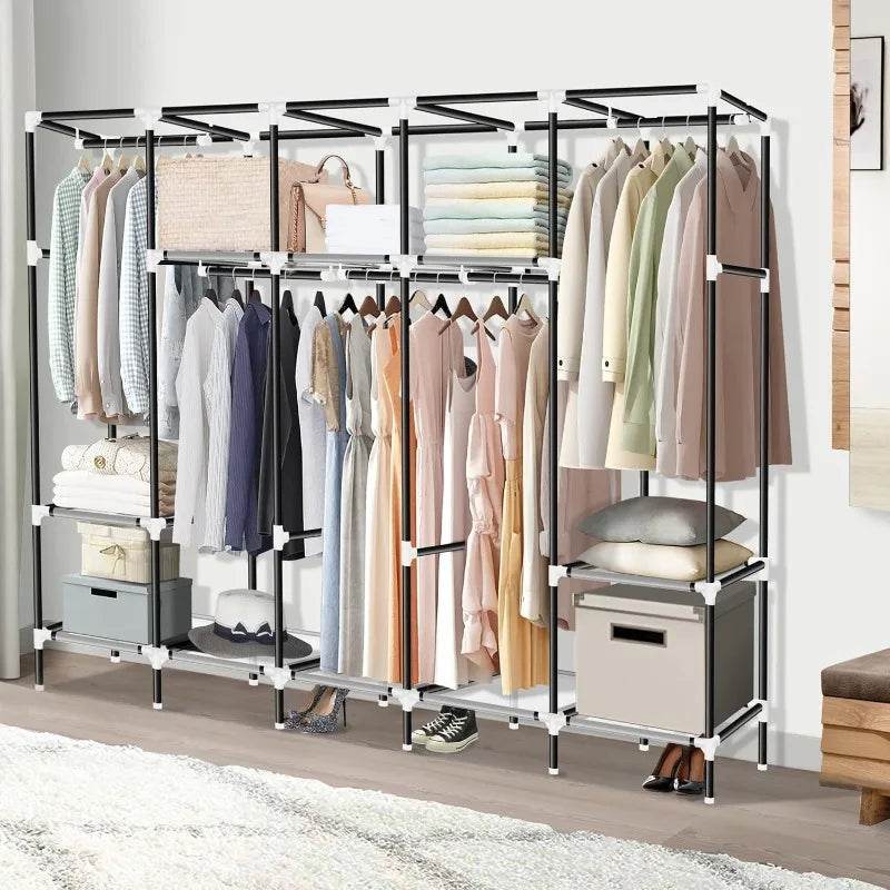 82-Inch Portable Wardrobe Closet With Shelves - Omega Lifestyles