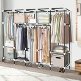 82-Inch Portable Wardrobe Closet With Shelves - Omega Lifestyles