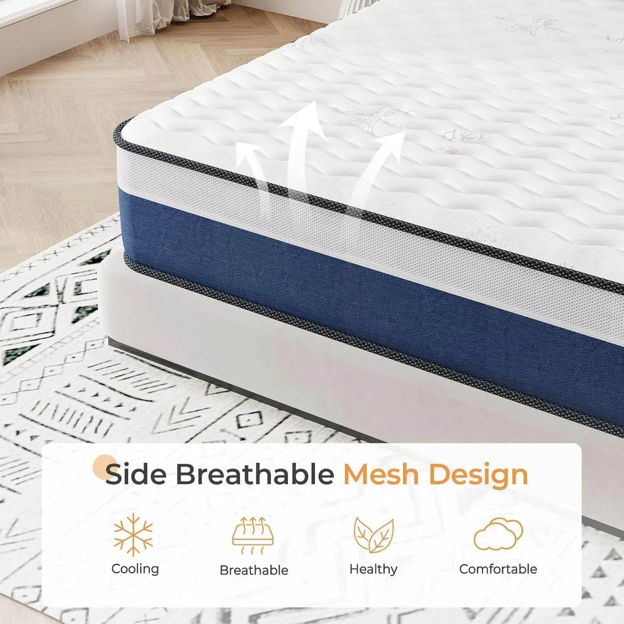 Medium Firm 10-Inch Lavender Memory Foam Hybrid Mattress - Sleep Galleria