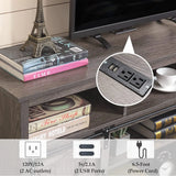 Farmhouse Wood Sliding Barn Door TV Stand Cabinet