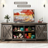 Farmhouse Sliding Barn Door Rustic TV Stand