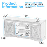 Farmhouse Wooden TV Stand With Sliding Barn Doors