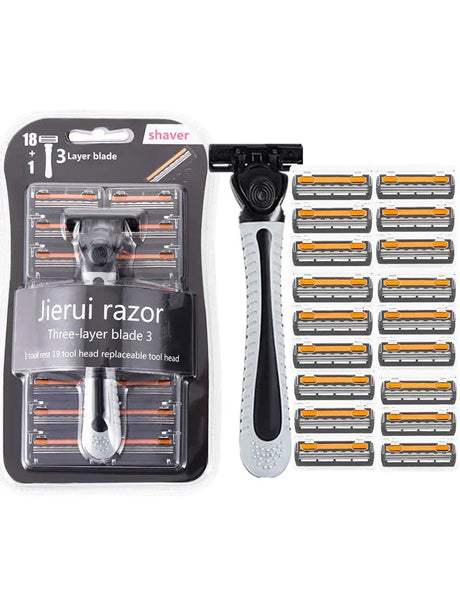 19-Piece Stainless Steel Razor Blade Refills For Men - Omega Lifestyles