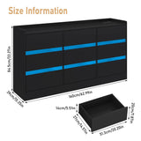 9-Drawer Wooden Dresser With LED Lights And Charging Station