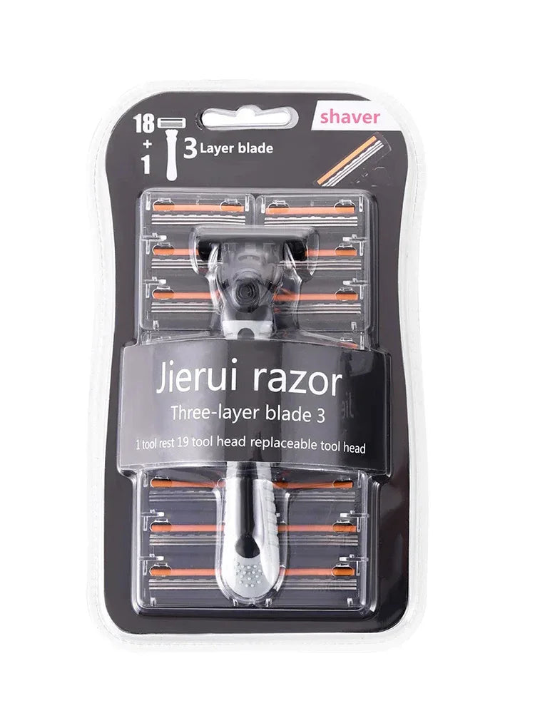 19-Piece Stainless Steel Razor Blade Refills For Men - Omega Lifestyles