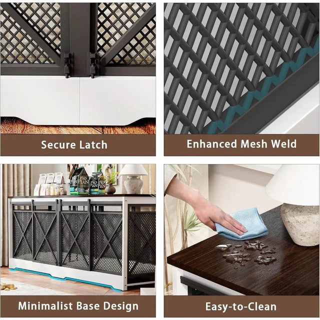 Double Dog Crate Furniture Heavy Duty Chew-Resistant Indoor - Omega Lifestyles