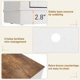 Farmhouse Rustic Fireplace TV Stand With LED Light