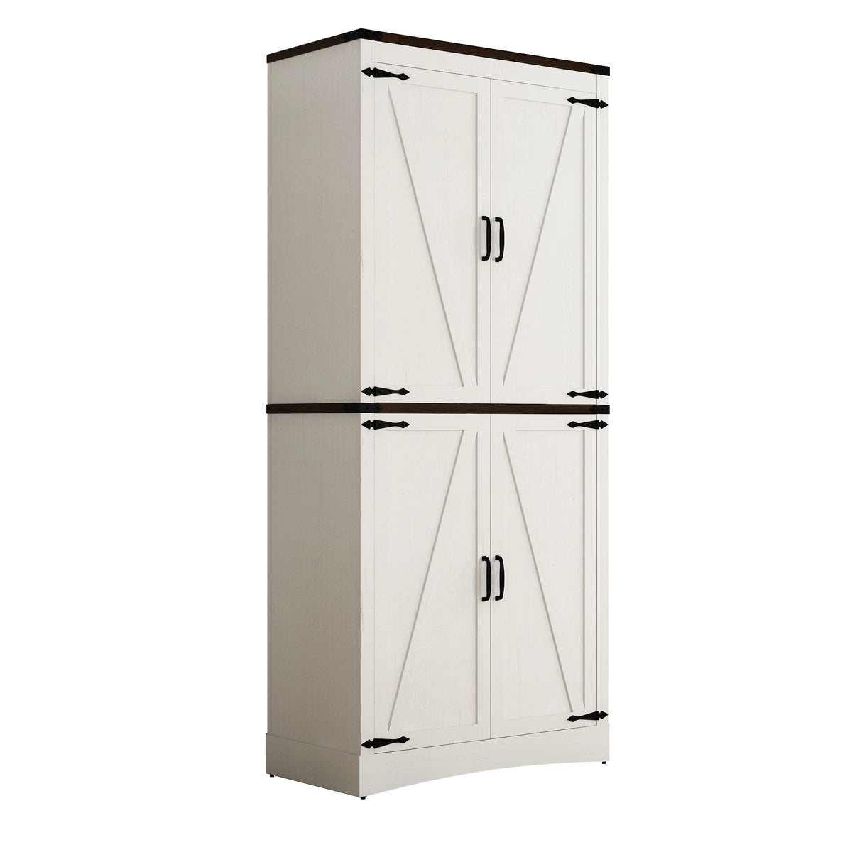 71-Inch Farmhouse Adjustable Shelves Storage Cabinet