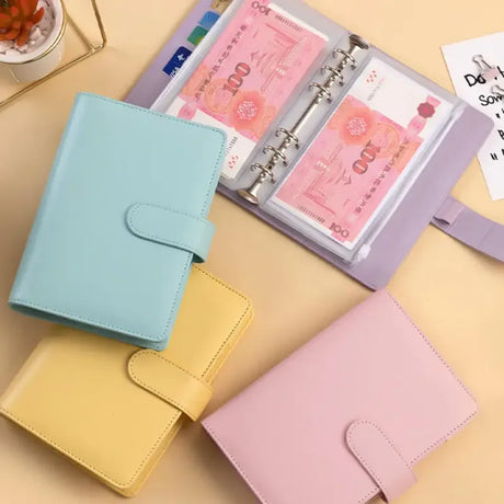 PU Leather A6 Budget Binder Notebook With Cash Envelopes Organizer - Omega Lifestyles