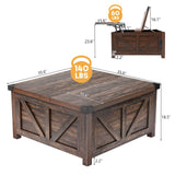 Farmhouse Lift-Top Square Coffee Table With Storage