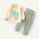 Children Cotton Animal Print Long Sleeve Pajama Set