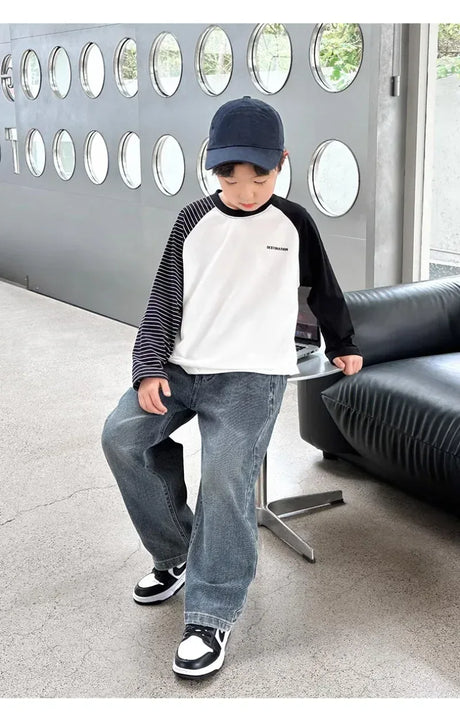 Kids Cotton Polyester Blend Straight Leg Jeans - Omega Lifestyles