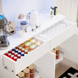 American Country Antique Wood Pantry Cabinet With LED Lights