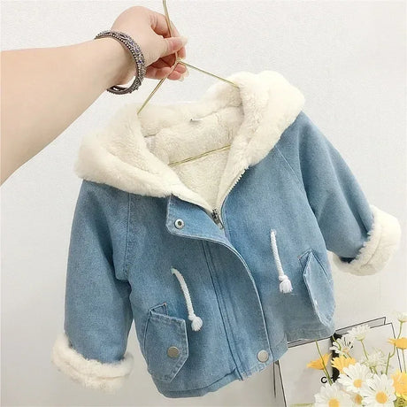 Kids Winter Cotton Polyester Hooded Rabbit Ear Coat - Omega Lifestyles