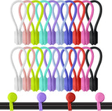 Set of 6 Silicone Reusable Cable Twist Ties Organizer