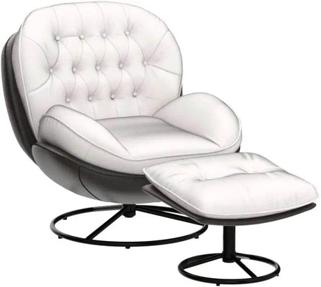 Cream Linen Mid Century Swivel Accent Chair - Omega Lifestyles