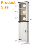 68-Inch Farmhouse Rustic Barn Door Storage Cabinet