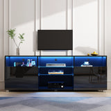 Modern High Gloss LED TV Stand With Storage Cabinet