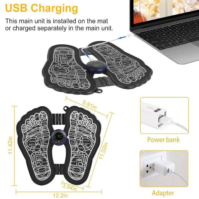 Electric USB Rechargeable Foot Circulation Massager Pad - Omega Lifestyles