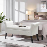 Vintage Faux Leather Storage Bench - Omega Lifestyles