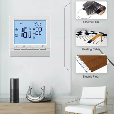 Programmable Smart Thermostat With Child Lock Backlit Display - Omega Lifestyles