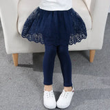 Girls Cotton Lace Skirt-Pants Leggings Winter Tights - Omega Lifestyles