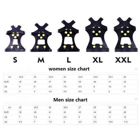 Pair Anti-Skid TPR Ice Gripper Snow Crampons - Omega Lifestyles