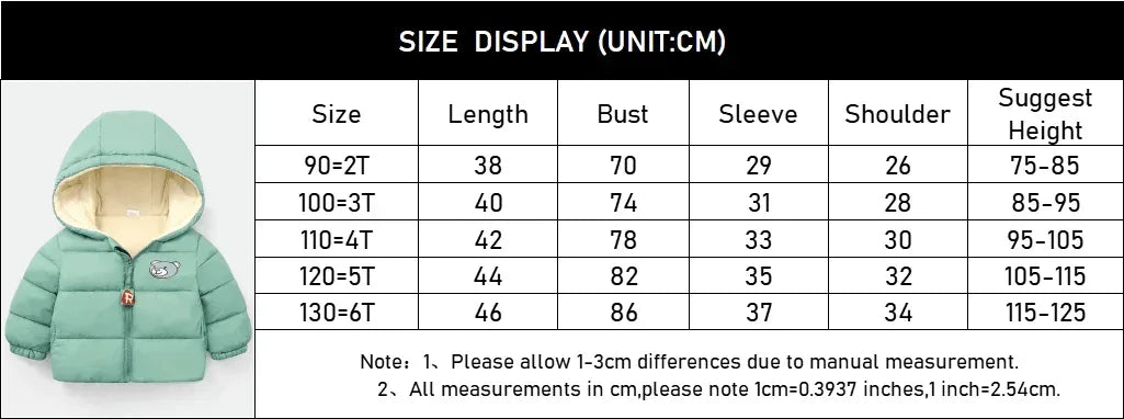 Heavyweight Winter Kids Cartoon Hooded Fleece Jacket - Omega Lifestyles