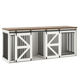 Farmhouse Wooden Large Dog Crate TV Stand Furniture