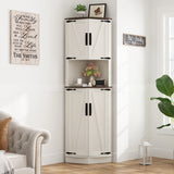 67.5-Inch Farmhouse Corner Cabinet With Adjustable Shelves