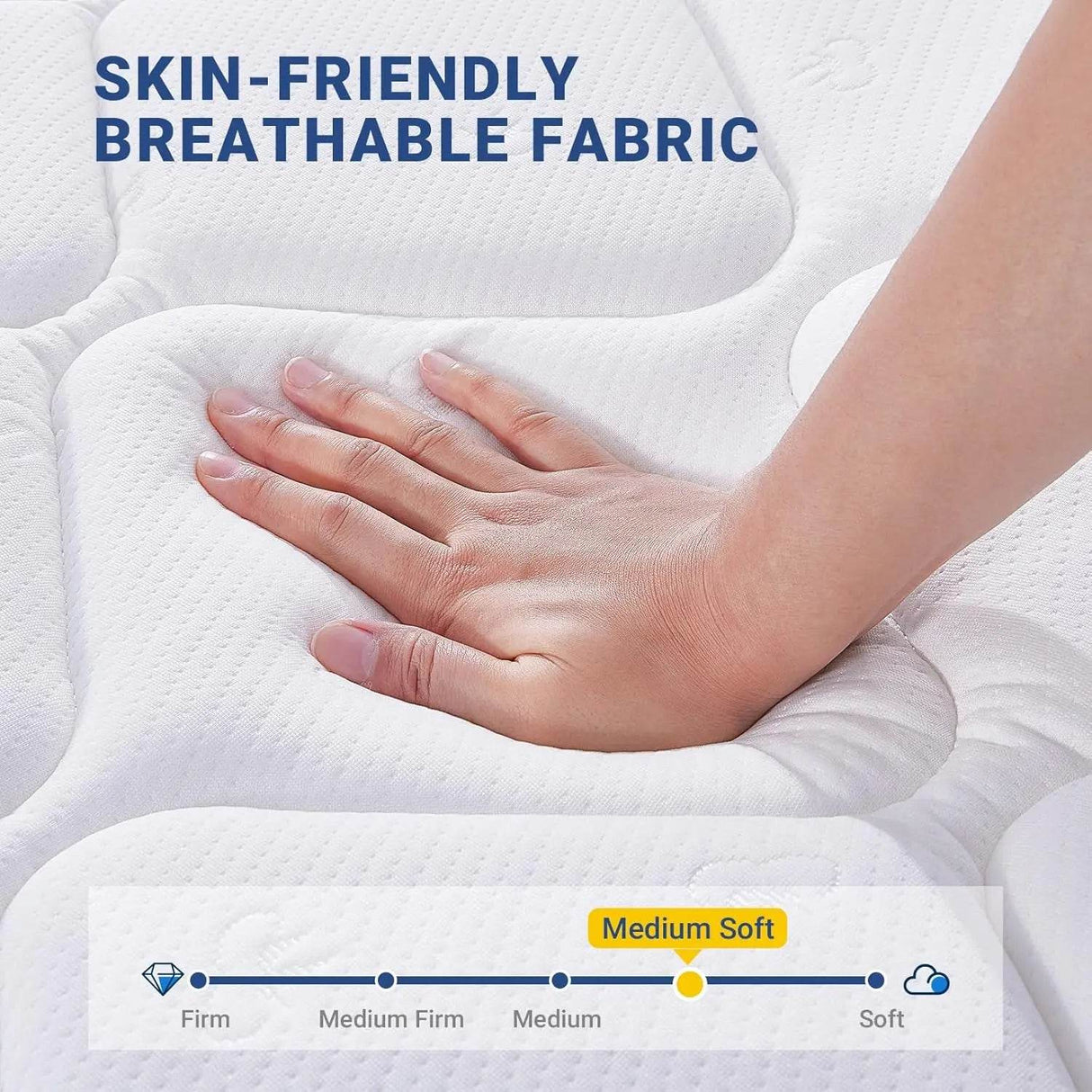 King Size Mattress 12 Inch King Mattresses in a Box Hybrid Spring Mattresses with Comfort Foam and Pocket Coils for Pressure Rel - Omega Lifestyles