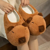Capybara Plush Indoor Winter Slip-On Cozy Slippers