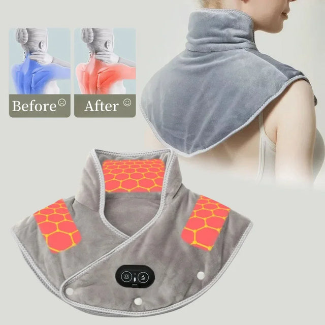 USB Electric Heating Neck Shoulder Massager Thermal Compress Wrap - Omega Lifestyles