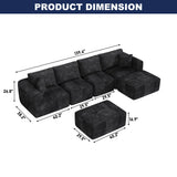 Modular L-Shaped U-Shaped Convertible Ottoman Sectional Sofa