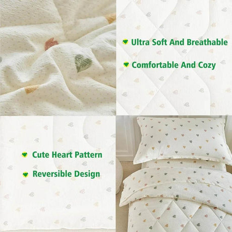 White Star Toddler Bedding Set,4 Pieces Reversible Toddler Comforter Set,Ultra Soft Crib Bed Set for Girls and Boys,Including C - Omega Lifestyles