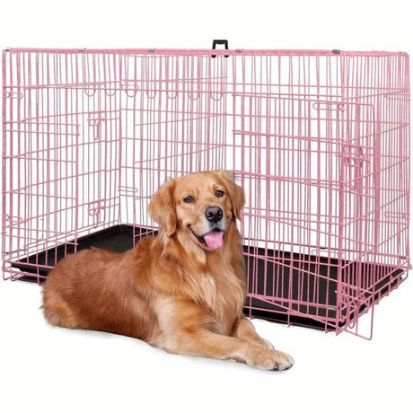 Folding Heavy Duty Iron Pet Crate For Dogs - Sleep Galleria
