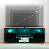 Modern LED TV Stand With Adjustable Shelves and Remote Control