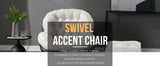Cream Linen Mid Century Swivel Accent Chair - Omega Lifestyles