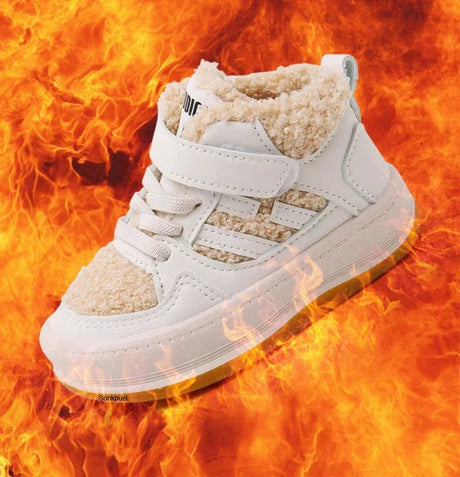 Children Plush Anti-Skid Cotton Leather Winter Sneakers - Omega Lifestyles