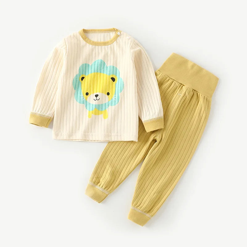 Children Cotton Animal Print Long Sleeve Pajama Set