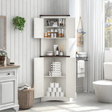 Farmhouse 5-Tier Engineered Wood Corner Storage Cabinet